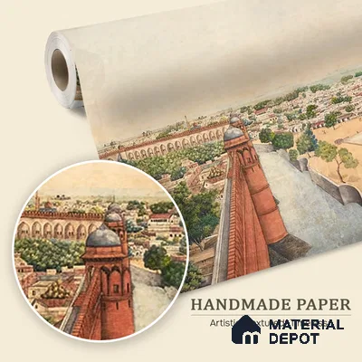 Imperial Delhi, Indian Scenic Wallpaper, Customised Sukoon Series Handmade Nature Design (Customised Size Wallpaper)