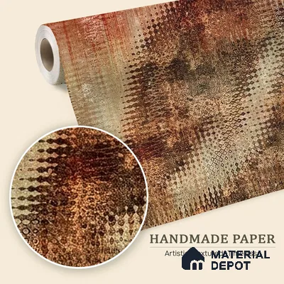 Industrial Look Ikat Pattern Fusion Design Wallpaper, Customised Sukoon Series Handmade Abstract Design (Customised Size Wallpaper)