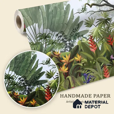 Island Breeze, Tropical Wallpaper for Rooms, Customised Sukoon Series Handmade Tropical Design (Customised Size Wallpaper)