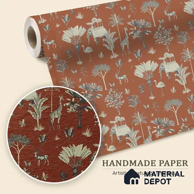 Itihaas, Indian Theme Room Wallpaper, Red Sukoon Series Handmade Patterned Design (Customised Size Wallpaper)