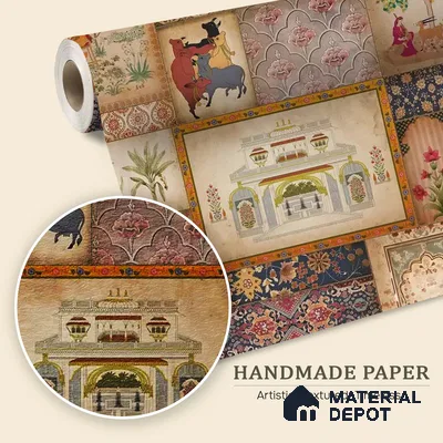 Kahani, Indian Art Theme Wallpaper, Customised Sukoon Series Handmade Abstract Design (Customised Size Wallpaper)