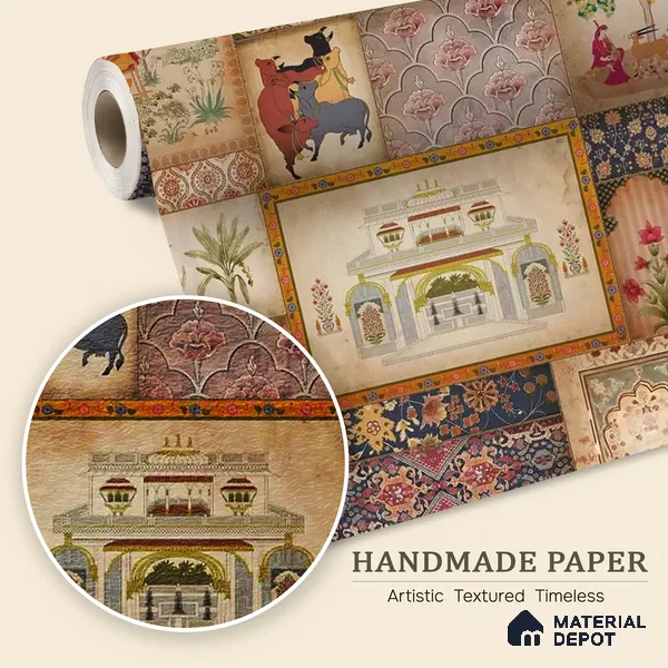 Kahani, Indian Art Theme Wallpaper, Customised Sukoon Series Handmade Abstract Design (Customised Size Wallpaper)