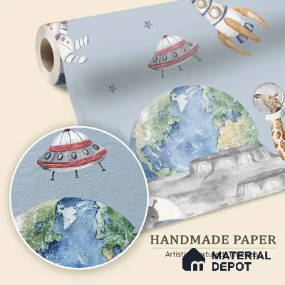 Lets go on a moon walk, Cute kids room wallpaper, Blue Sparkla N Shine Series Handmade Entertainment Design (Customised Size Wallpaper)