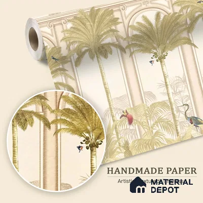 Malang, Tropical Theme Wallpaper for Walls Sukoon Series Handmade Tropical Design (Customised Size Wallpaper)