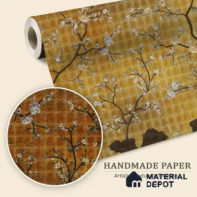 Oriental Garden, Chinoiserie Wall Wallpaper Sukoon Series Handmade Chinoserie Design (Customised Size Wallpaper)