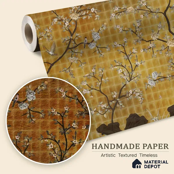 Oriental Garden, Chinoiserie Wall Wallpaper Sukoon Series Handmade Chinoserie Design (Customised Size Wallpaper)
