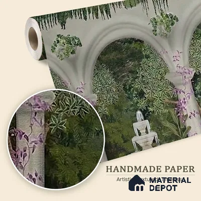 Saanjh, Foliage Theme Wallpaper for Walls Sukoon Series Handmade Patterned Design (Customised Size Wallpaper)