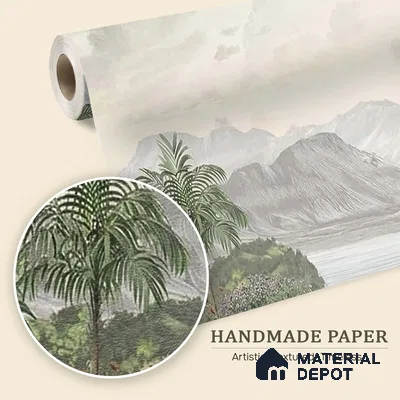 Surmaya, Pleasing Room Wallpaper Design Sukoon Series Handmade Nature Design (Customised Size Wallpaper)