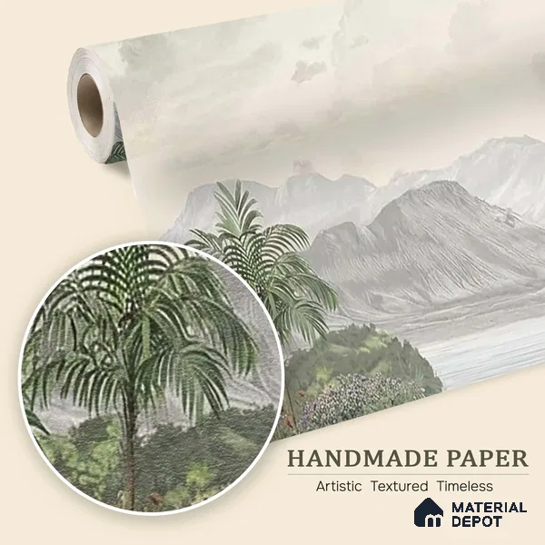 Surmaya, Pleasing Room Wallpaper Design Sukoon Series Handmade Nature Design (Customised Size Wallpaper)