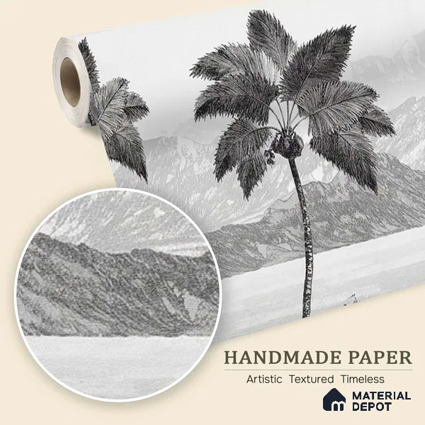 The Beach, Beautiful Wallpaper for Rooms Sukoon Series Handmade Nature Design (Customised Size Wallpaper)