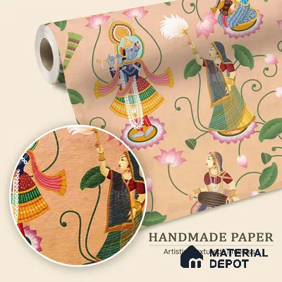 Vrindavan, Shri Krishna and Gopies Wallpaper Sukoon Series Handmade Patterned Design (Customised Size Wallpaper)