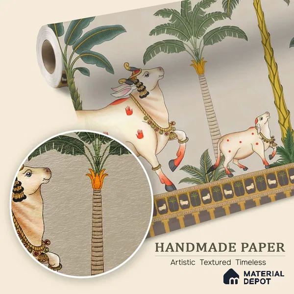Surabhi Pichwai Wallpaper, Customised for Walls (HandMade)