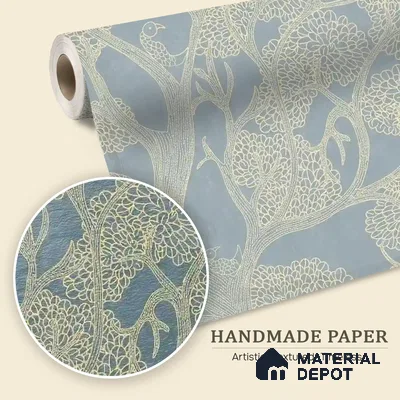 Suhani Indian Madhubani Art light Blue Handmade (Customised Wallpaper)
