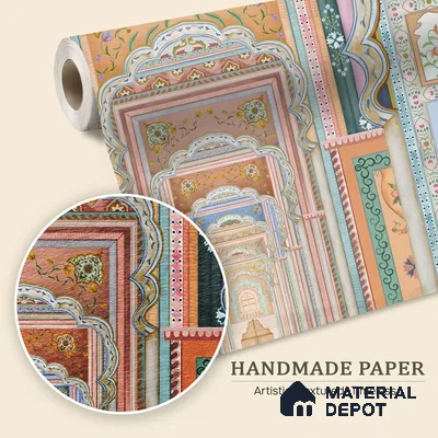 Dilli Darbar, Wallpaper in Suneherii Collection Handmade, Multicolor (Customised Wallpaper)