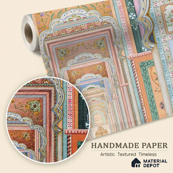 Dilli Darbar, Wallpaper in Suneherii Collection Handmade, Multicolor (Customised Wallpaper)