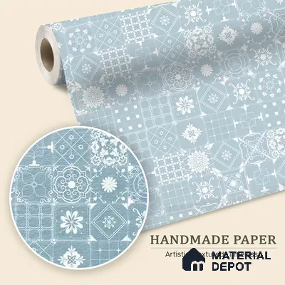 Moroccan Beauty Light Blue & White Handmade (Customised Wallpaper)