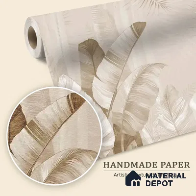 Pallav A Beige Color Tropical Handmade (Customised Wallpaper)