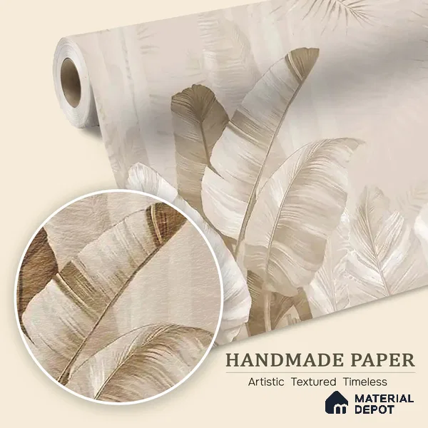 Pallav A Beige Color Tropical Handmade (Customised Wallpaper)