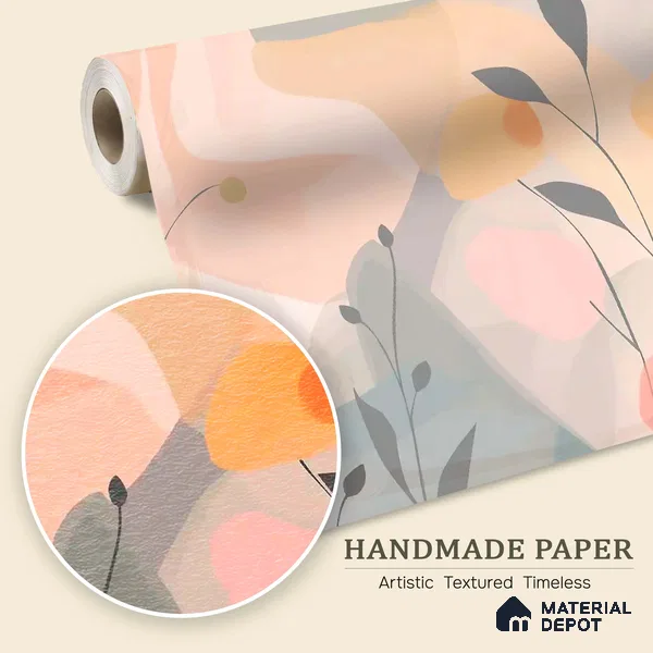 Pastel Paradise Abstract Pattern for Room Pink Handmade (Customised Wallpaper)