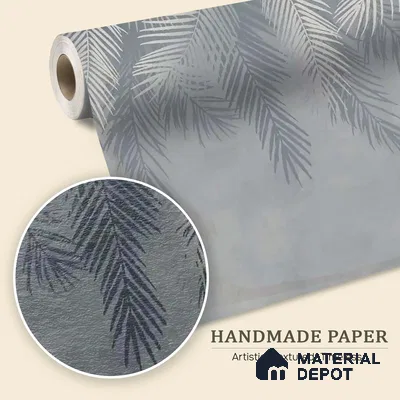 Hanging Tropical Leaves Design Blue Handmade (Customised Wallpaper)