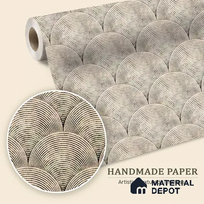 Sandy Arches Abstract Modern Theme Geometric Beige Handmade (Customised Wallpaper)