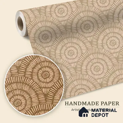 WP 03684 C | Desert Daze | Warm Beige Circular Medallion Geometric Look Wallpaper Handmade (Customised Size)