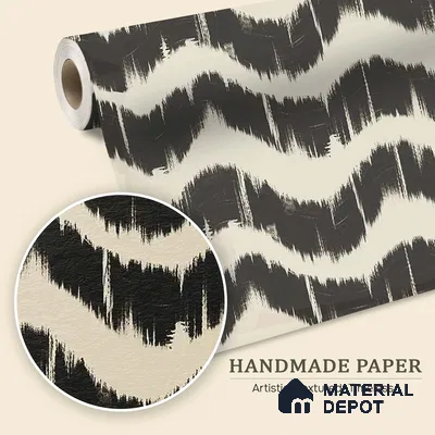 Charcoal Waves Modern Abstract for Walls Handmade (Customised Wallpaper)