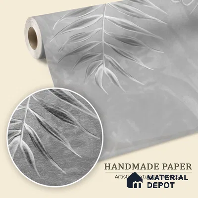 Misty Tropics Grey Tropical Leaf Customised Handmade (Customised Wallpaper)