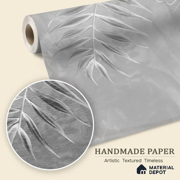 Misty Tropics Grey Tropical Leaf Customised Handmade (Customised Wallpaper)