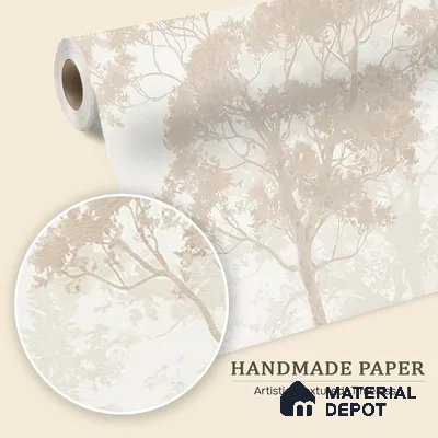 Vintage Forest Theme for Rooms, Sandy Beige Handmade (Customised Wallpaper)