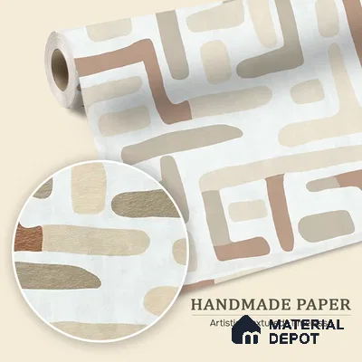 Urban Maze In Desert Sand Abstract Customised Handmade Wallpaper for Rooms