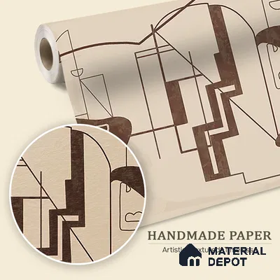 Timeless Structures Brown Abstract Customised Handmade Wallpaper for Rooms