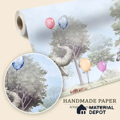 Pretty Forest Theme Children Room Handmade (Customised Size Wallpaper)