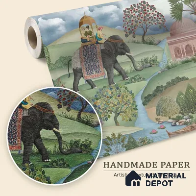 Shaan, Indian Scenic Design Customised Handmade Wallpaper for Rooms