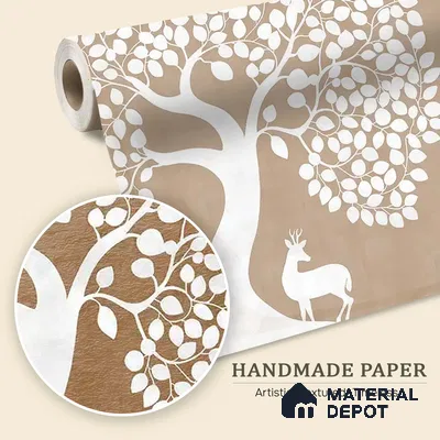 Beige Pichwai Tree of Life Handmade Wallpaper for Pooja and Living Rooms