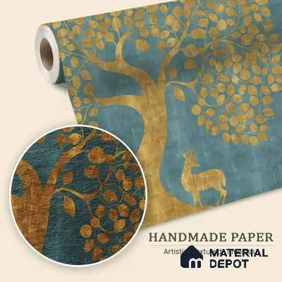 Blue Pichwai Tree of Life Handmade Wallpaper for Pooja and Living Rooms