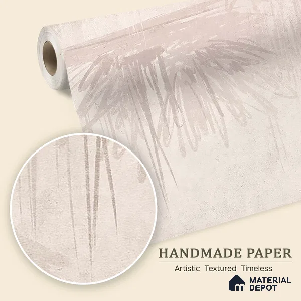 Worth it - Abstract Handmade Customized Wallpaper Design for Walls, Feather Pink