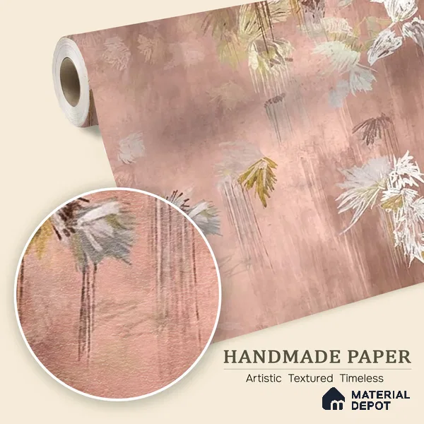 Worth it - Abstract Handmade Customized Wallpaper Design for Walls, Pink