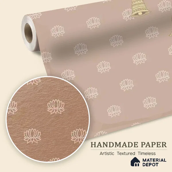 Divine Glow: Beautiful Beige Pichwai Handmade Wallpaper for Pooja Room, Customised