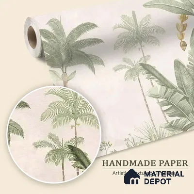 Jungle Village, Handmade Tropical Wallpaper | Customised Size Wallpaper