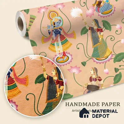 Vrindavan, Krishna and Gopies Handmade Customised Wallpaper