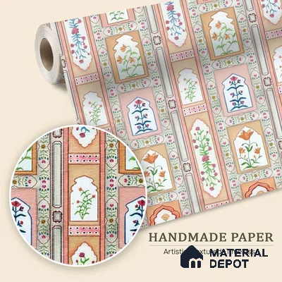 Mandan Symphony of Flowers on Handmade Wallpaper
