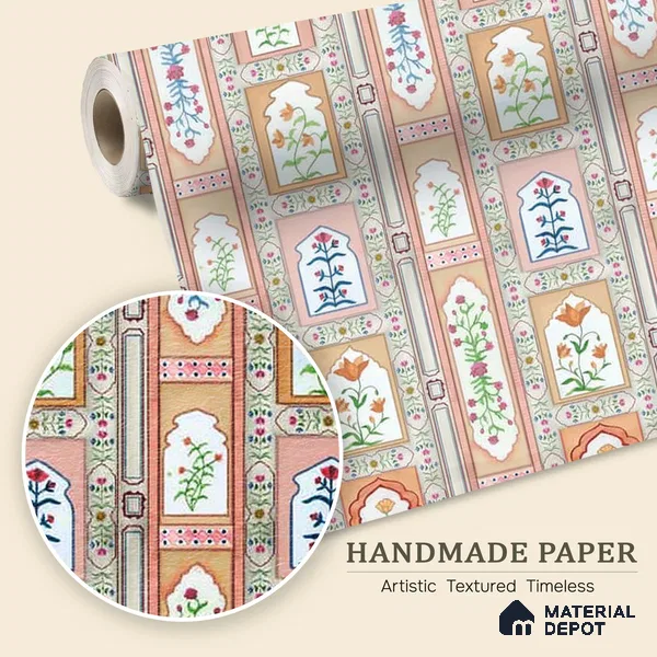 Mandan Symphony of Flowers on Handmade Wallpaper