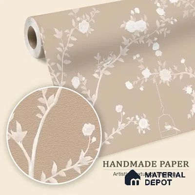 Aura in the Garden Chinoiserie Clay Beige Customized Wallpaper Handmade(Luxury)