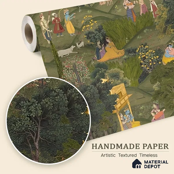 Kanhaiya: Radha and Krishna's Golden Embrace Handmade(Luxury)