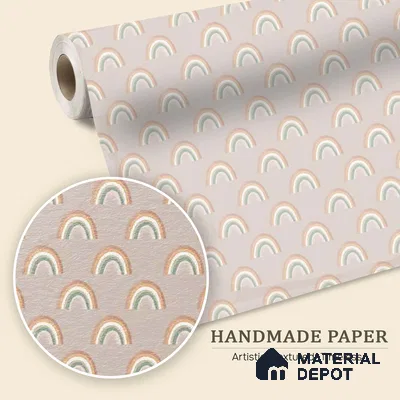 Pastel Pink Rainbow Charm Handmade Wallpaper