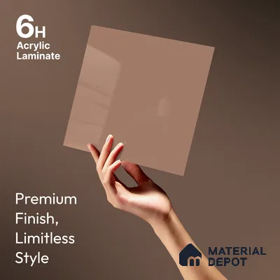 LM 23645 8 ft x 4 ft Solid Plain High Gloss Finish Acrylic Laminate - 1.5 mm | Suitable for Living Room, Kitchen, Office | Matching Edgeband Code EB 11113