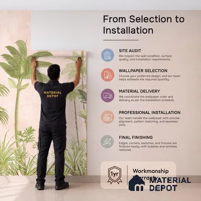 A Jungle Village, Nature Theme Wallpaper, Customised Sukoon Series Canvas Nature Design (Customised Size Wallpaper)