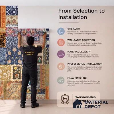 Banaras, Indian Carpet Design Customised Wallpaper Sukoon Series Canvas Patterned Design (Customised Size Wallpaper)
