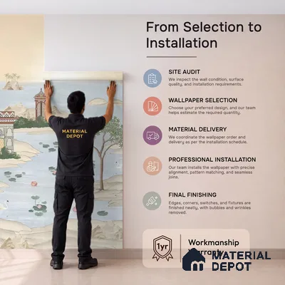Dream Palace, a Fusion Theme Wallpaper for Homes, Customised Sukoon Series Canvas Patterned Design (Customised Size Wallpaper)